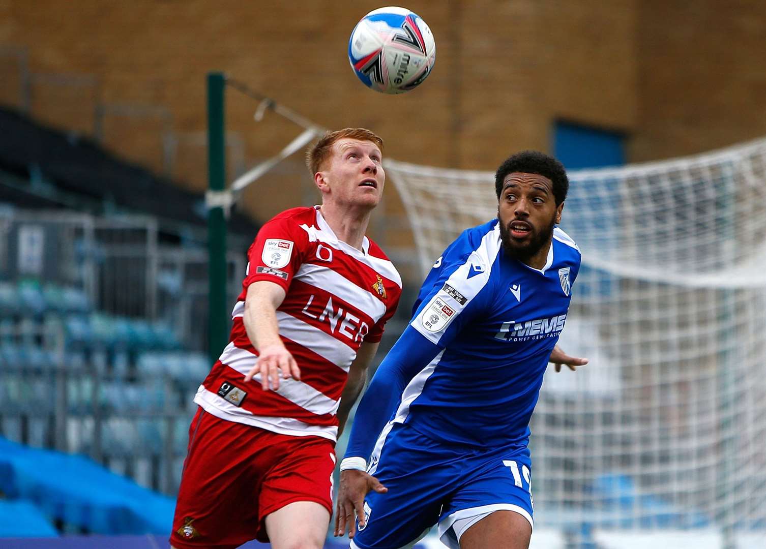 Vadaine Oliver keeps his eye on the ball against Doncaster on Saturday. Picture: Andy Jones (45336109)