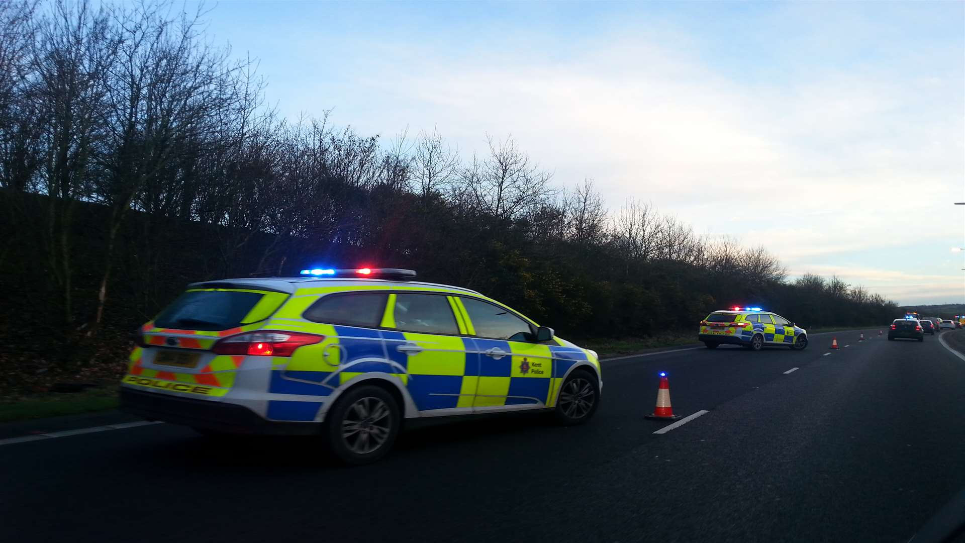 Police have closed one lane on the carriageway this morning