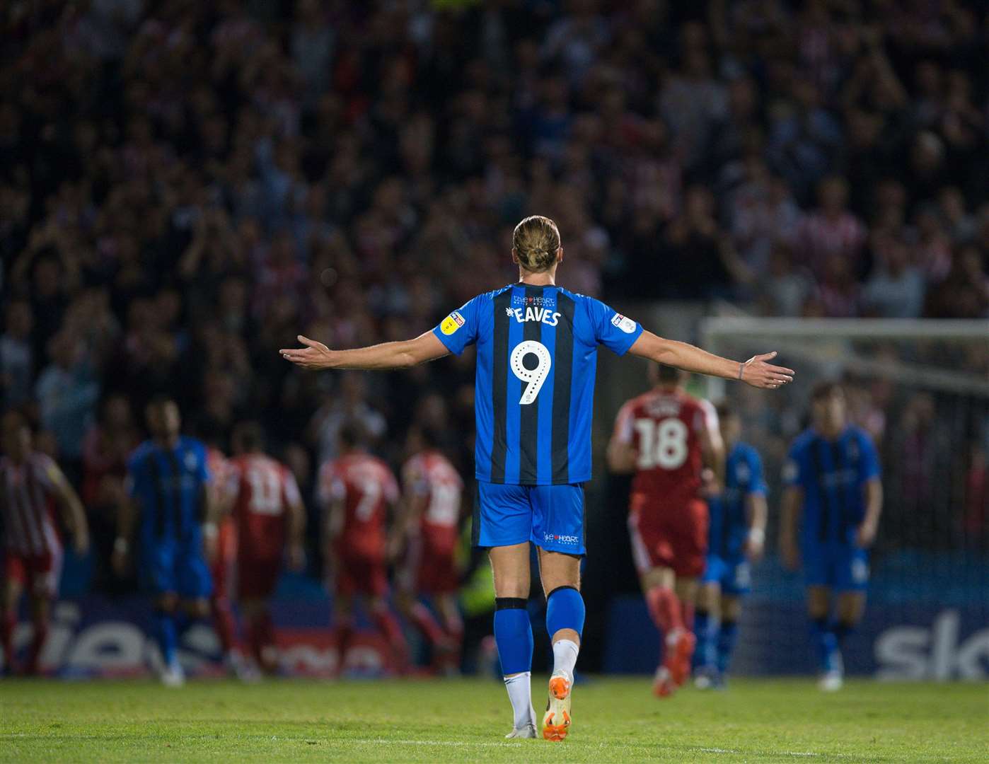 Gillingham FC 2018-19 Season.Gillingham vs Sunderland, Priestfield Stadium, 22nd August 2018.Tom Eaves reacts as they concede the 4th goal. (3778575)