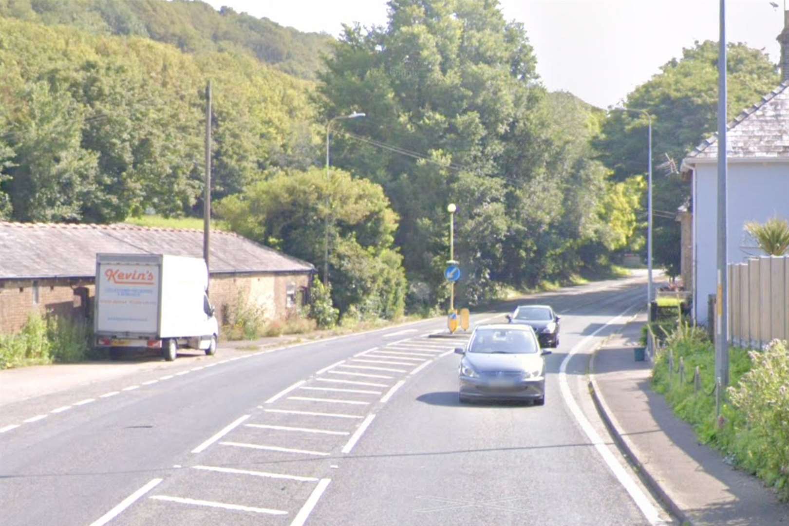 The B2011 Folkestone Road has been closed following a serious crash. Picture: Google (62395936)
