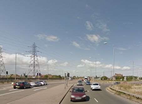 The busy road where Mr Essling broke down. Picture: Google