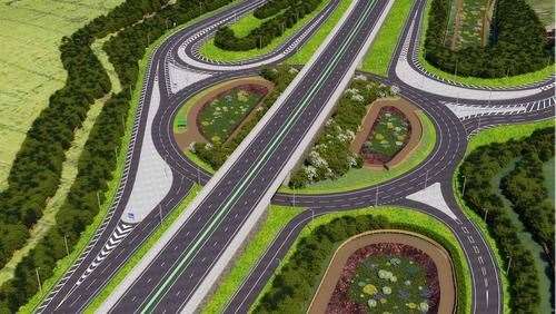 Artist's impression of how the M2/A249 junction at Stockbury roundabout will look when work is finished. Picture: National Highways
