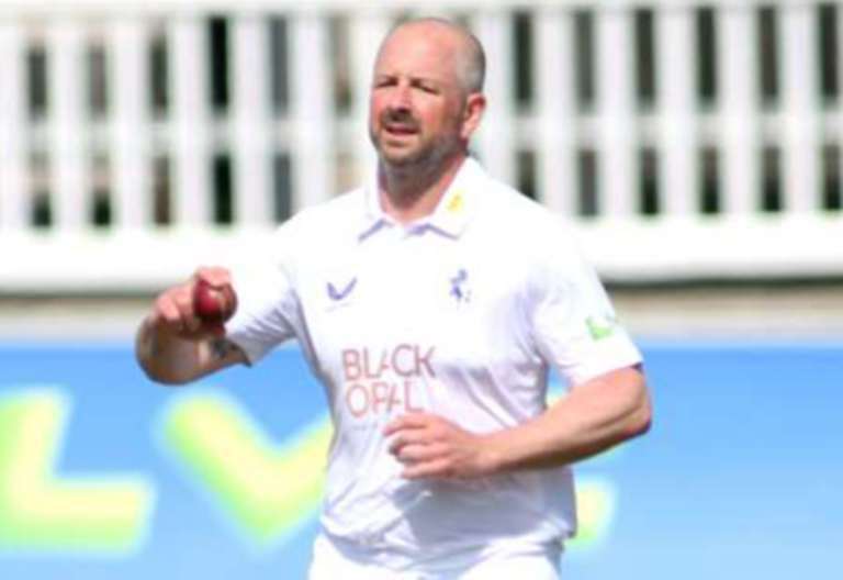 Legendary former Kent all-rounder Darren Stevens – hit a century in St Lawrence & Highland Court’s Kent League Premier Division win over Blackheath. Picture: Barry Goodwin