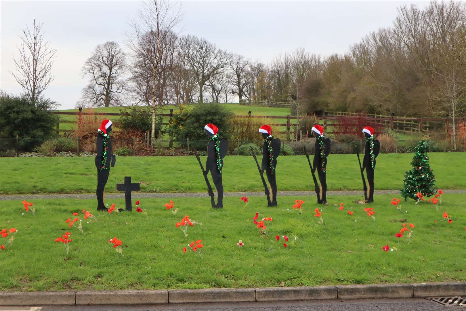 Before: the Eastchurch Christmas soldiers with a little tree on the right