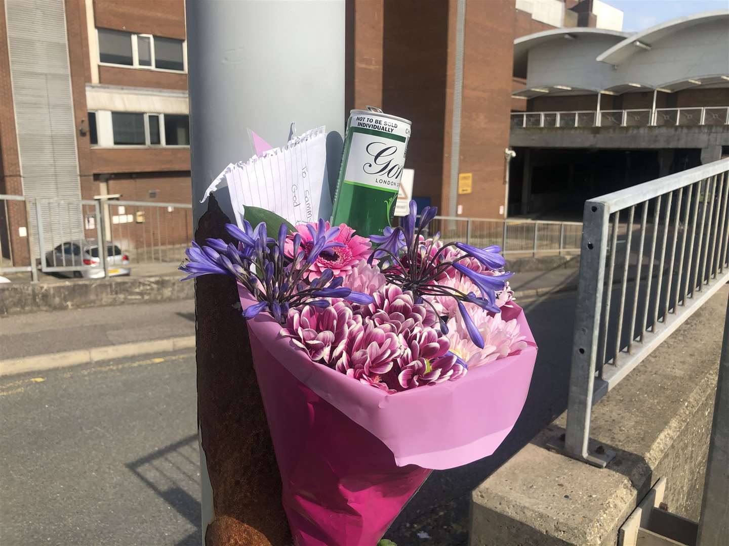 A bouquet of flowers and can of Gordon's gin was left in memory of Sammy Draper (13924466)
