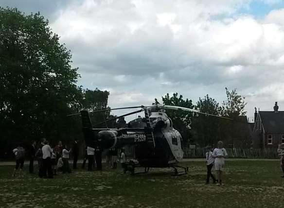 An air ambulance landed at The Skinners' School (Credit: mattyingman)