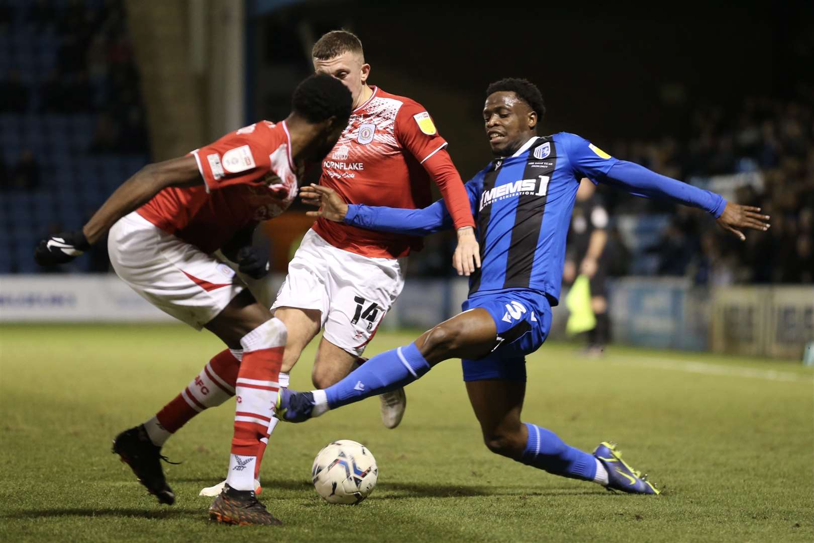 David Tutonda was back in the side as Gillingham played Crewe Picture: KPI