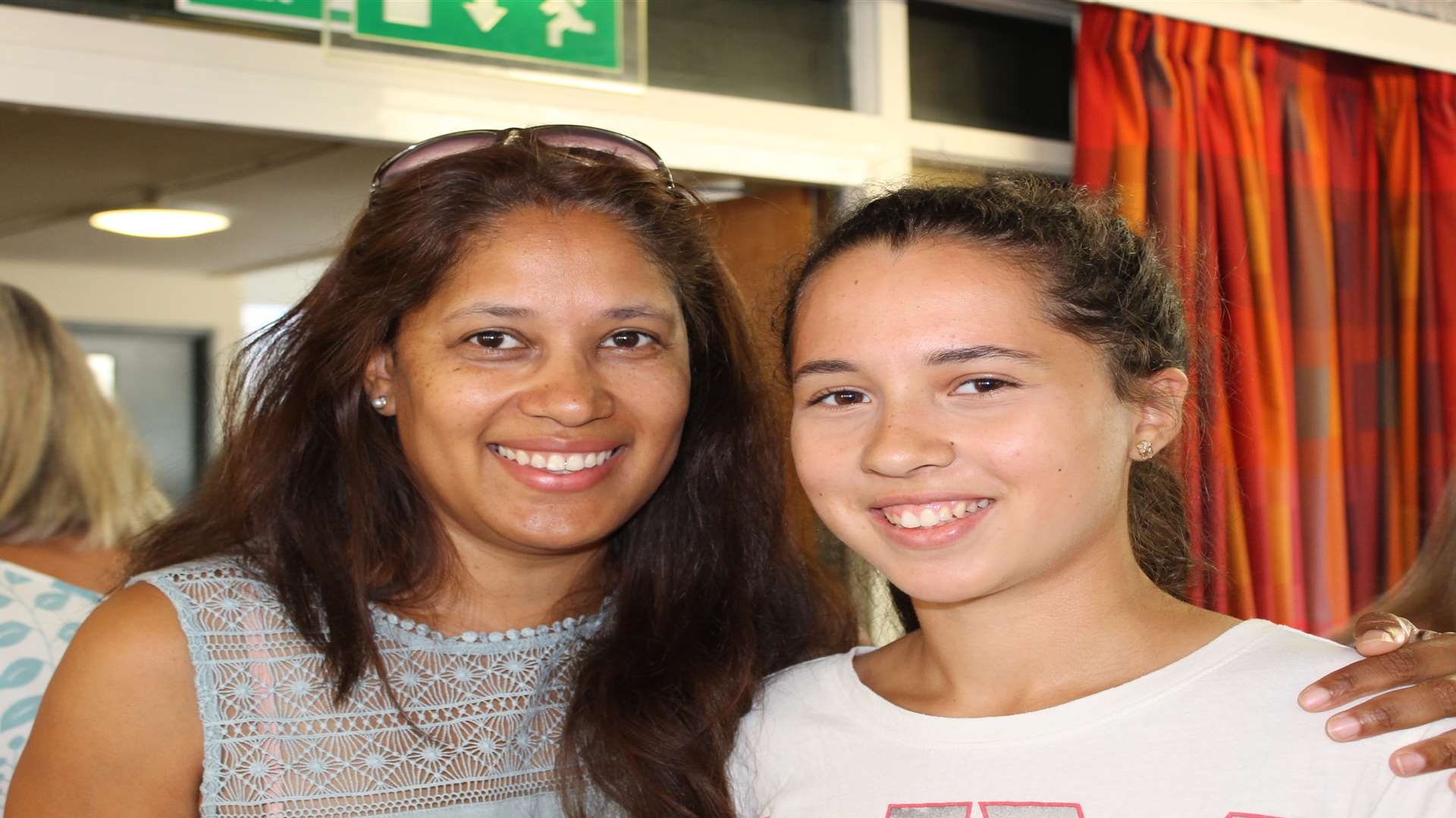 Celine Creswell (9A* & 2A) with her mother at Weald of Kent Grammar School
