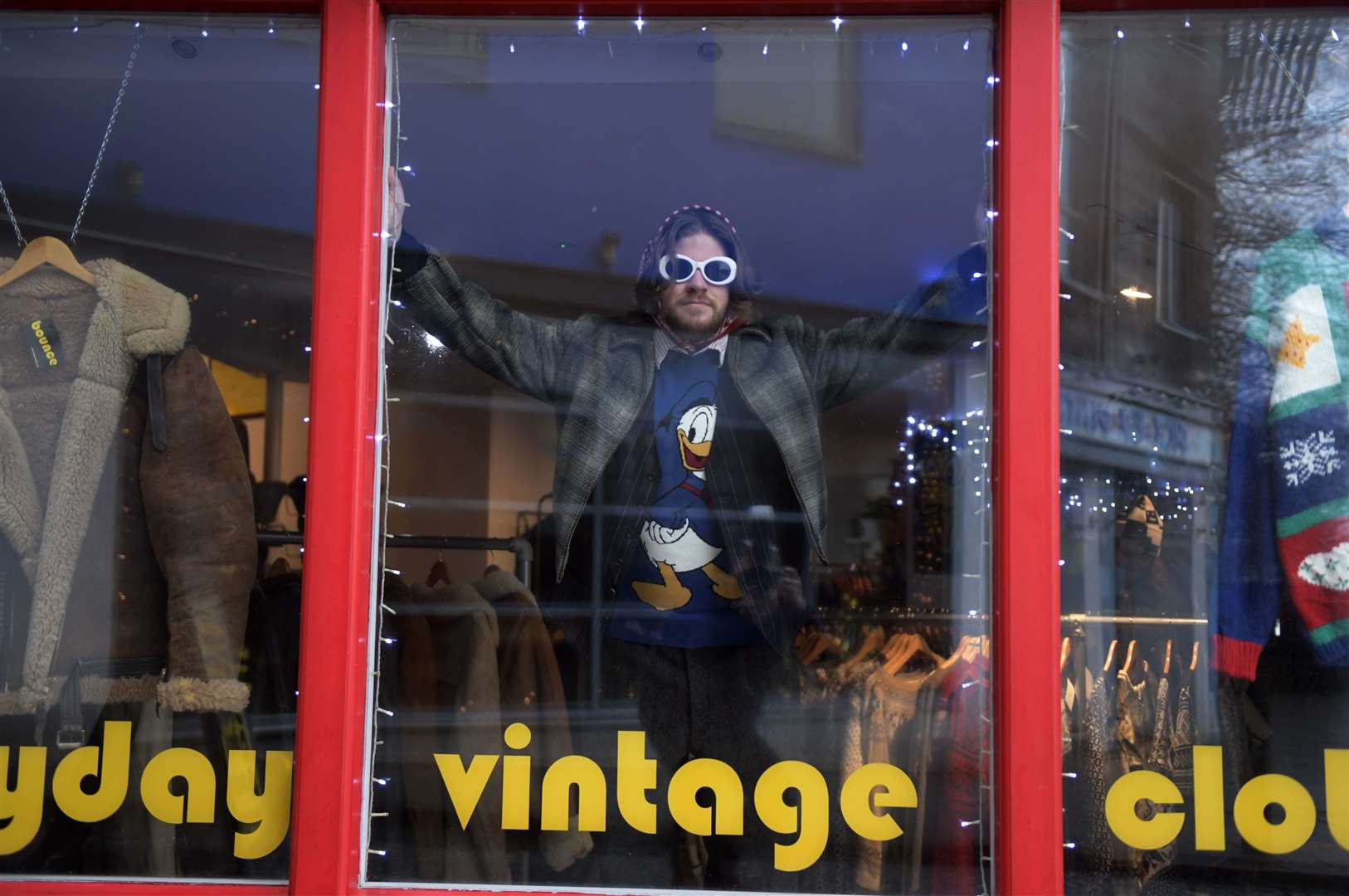 Modelling a unique look in the window of the shop on the Old High Street. Picture: Barry Goodwin