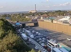 There was gridlock on the M25 for traffic heading towards the Dartford Tunnel. Picture: Highways England