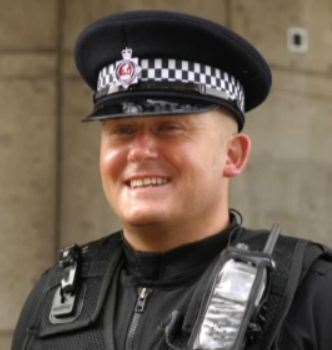 PC Potter pictured in 2011 when he was awarded for helping save a woman's life