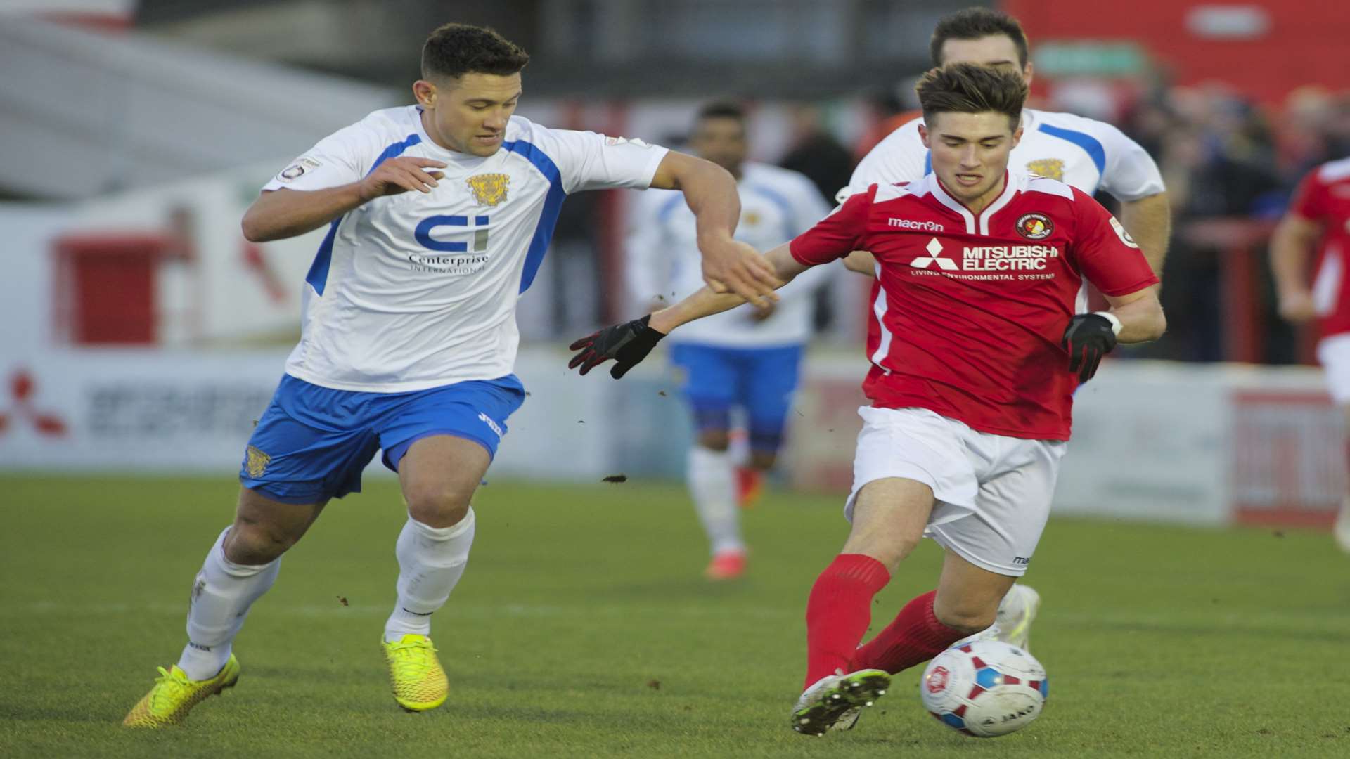 Sean Shields tries to make ground for Ebbsfleet against Basingstoke Picture: Andy Payton