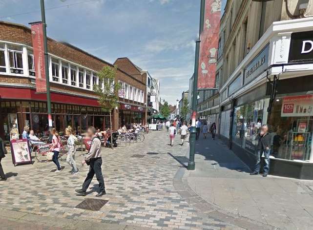 The incident happened in the High Street, on the corner of Guildhall Street. Picture: Google.