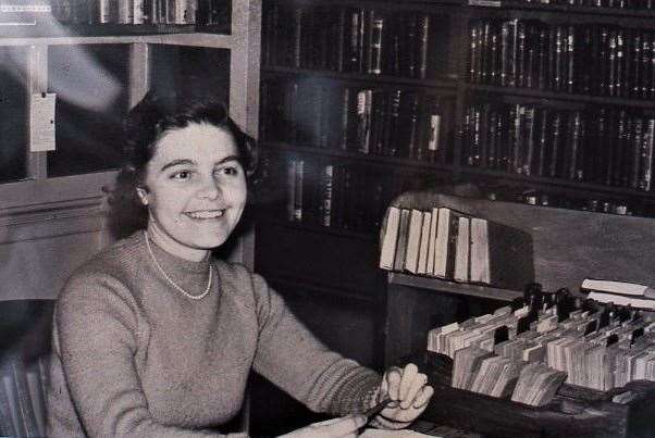 A library assistant at the original Swanscombe Library around 1960 when it was located on the first floor. Photo: Christoph Bull