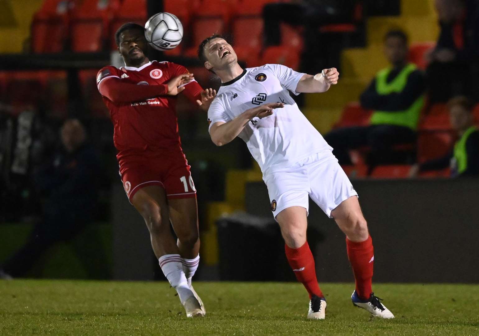 Welling striker Dipo Akinyemi gave the Ebbsfleet defence a torrid time on Tuesday night. Picture: Keith Gillard