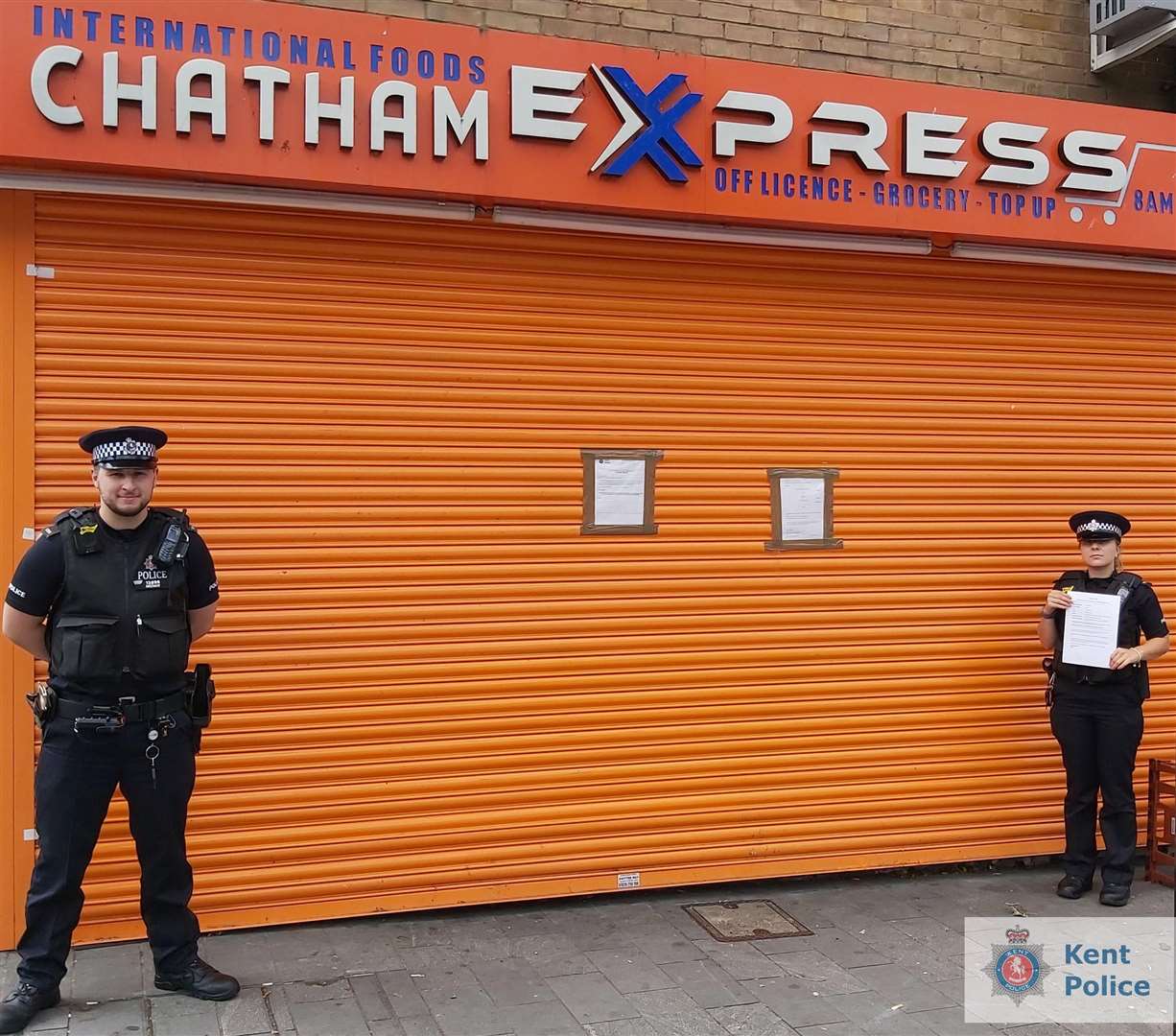 The Chatham Express store in the town's High Street has been shut following a court order. Picture: Kent Police