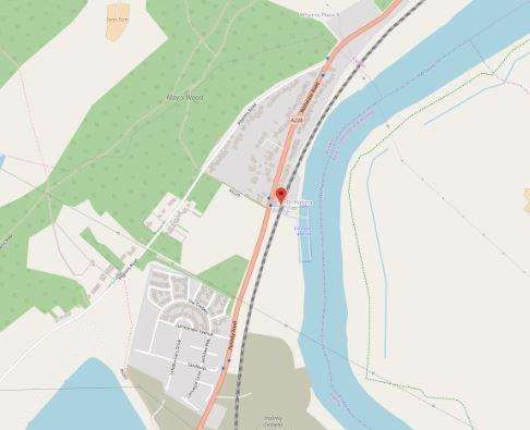 A map of the Halling level crossing area