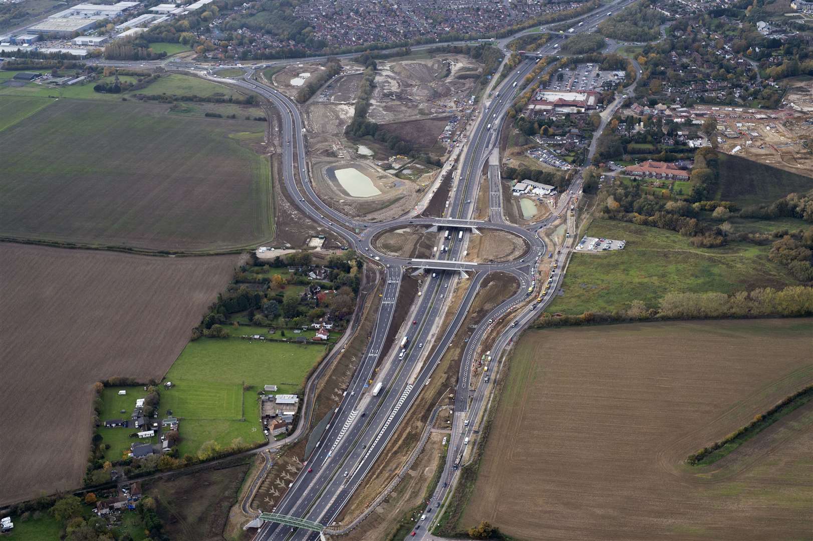 The 'MOJO' site can be seen to the left of the A2070/Junction 10a link road in this photo. Picture: Ady Kerry