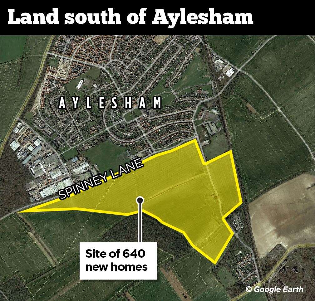 Where the new homes are planned in Aylesham