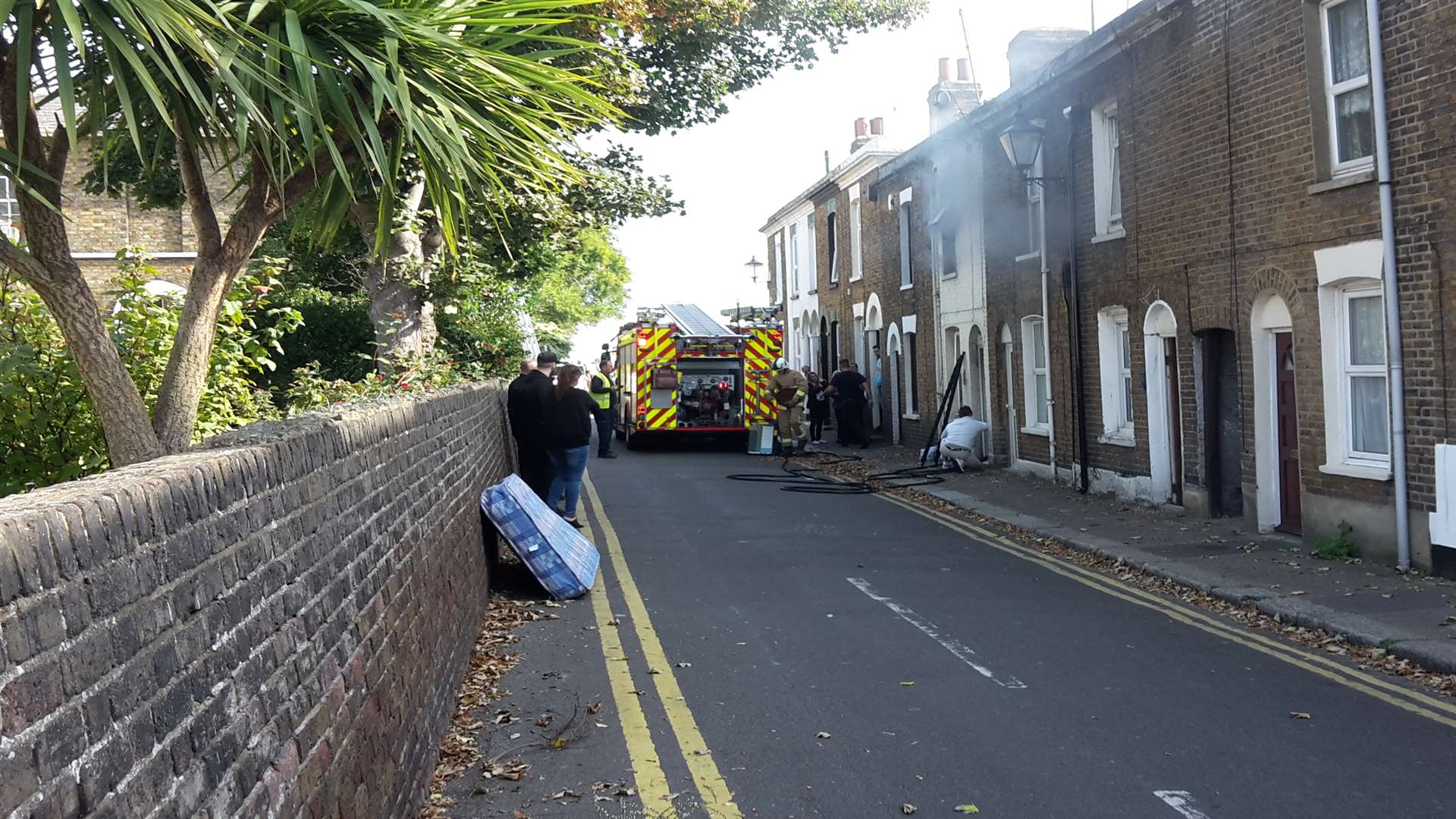 Firefighters at the scene of the blaze in Beach Street, Sheerness