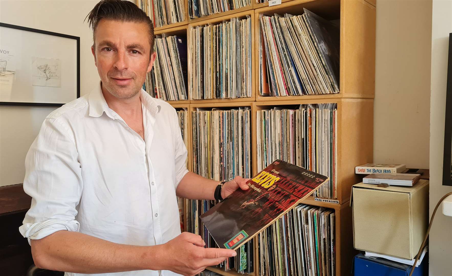 Jon Nickoll has more than 1,000 albums in his eclectic vinyl collection
