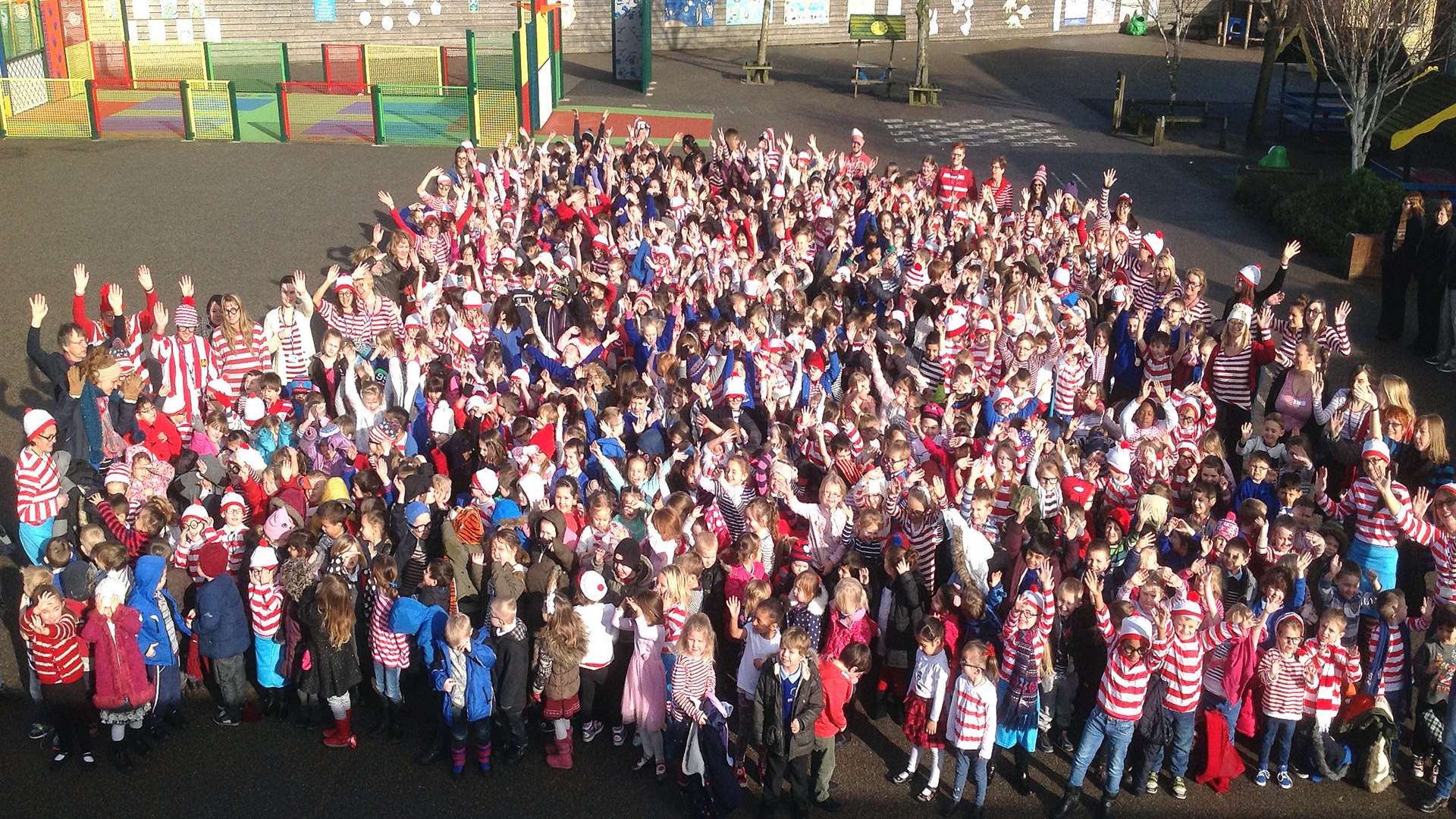 Pupils at Cliftonville Primary School dressed as book character Wally