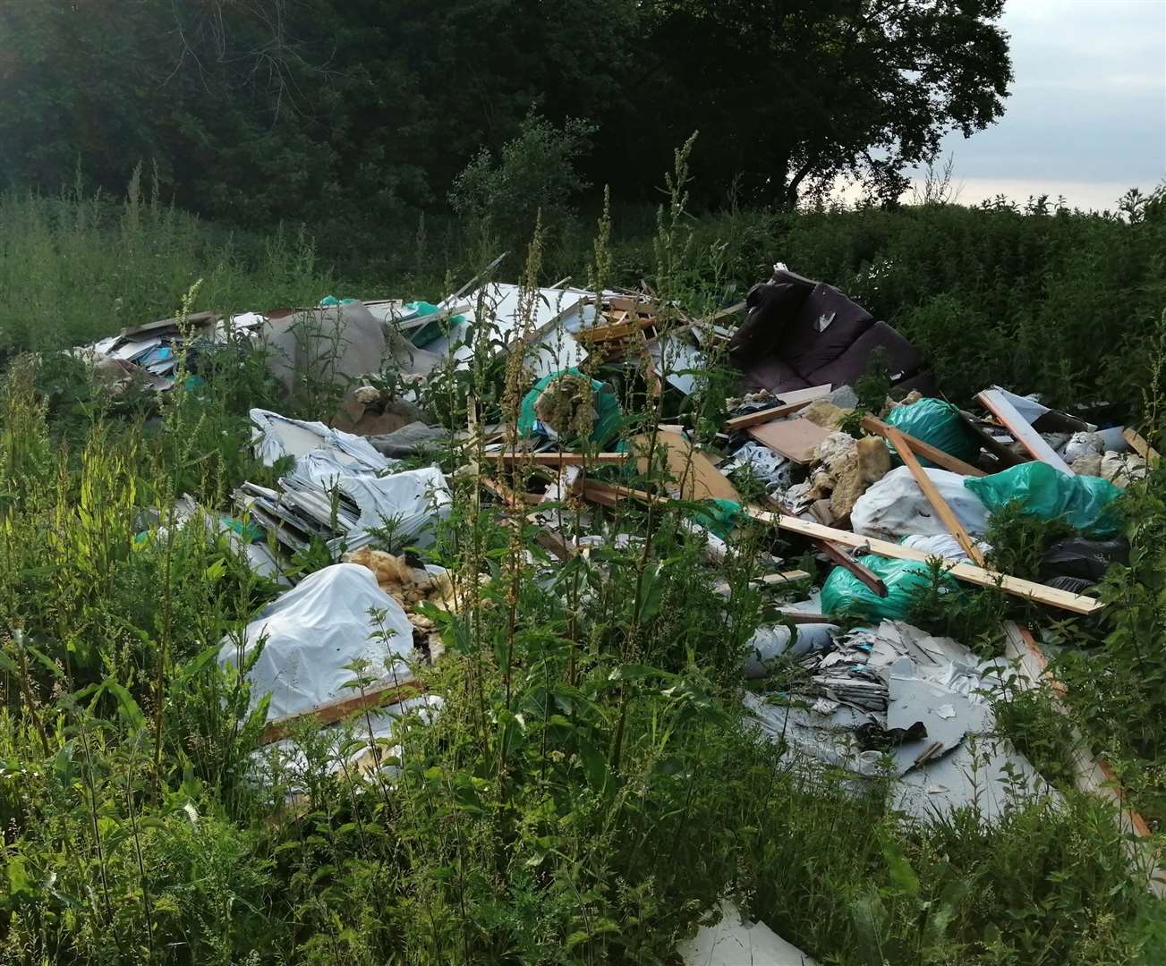 Rubbish has been left by fly-tippers on the side of the Westfield Sole Road, Boxley. Picture: Liz Pool