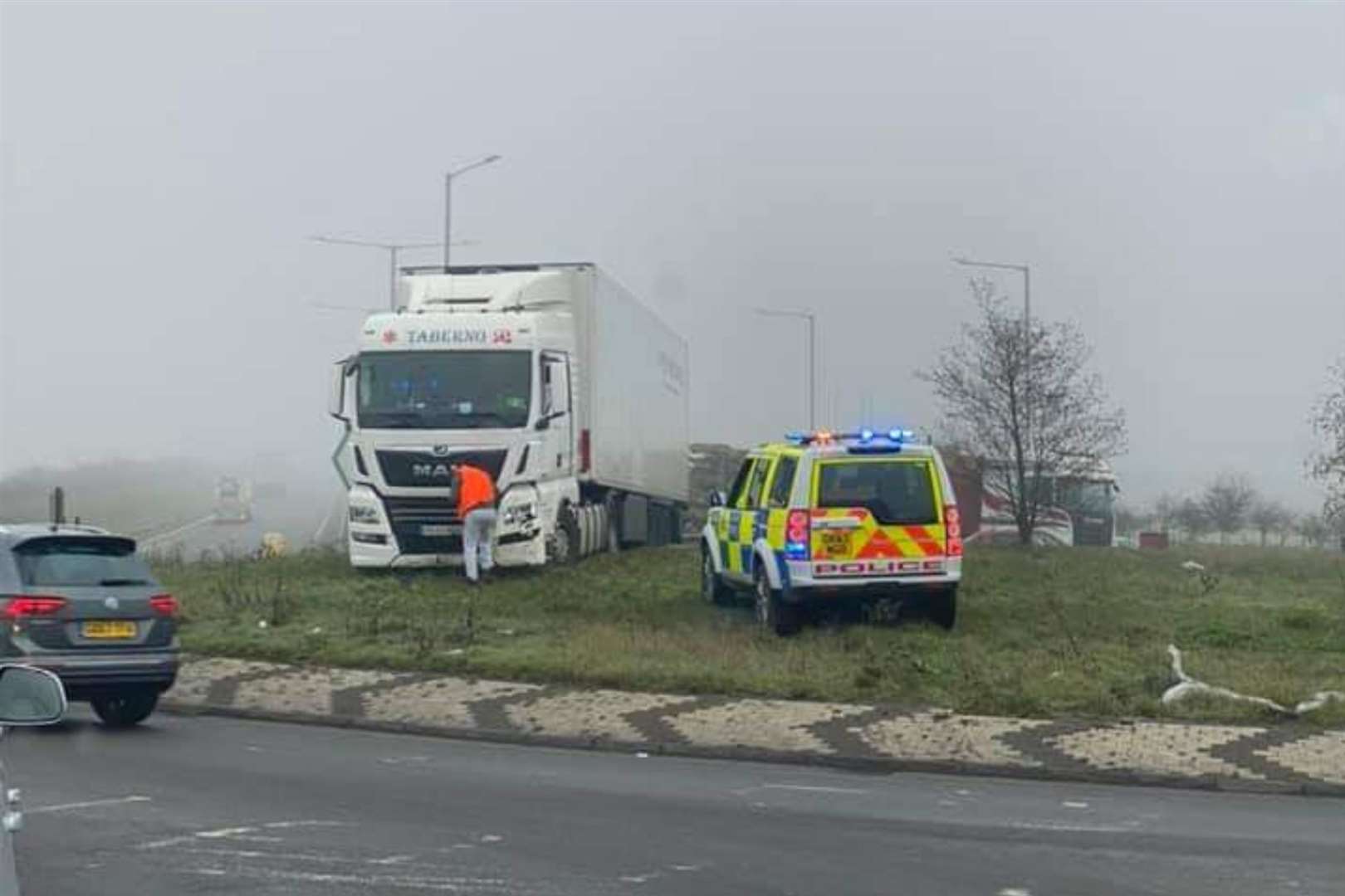 A lorry has been driven on top of Minster roundabout in Thanet (44766374)