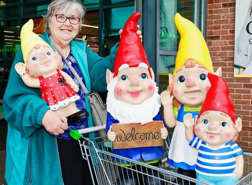 Rosemary Wimble was given four garden gnomes by Asda