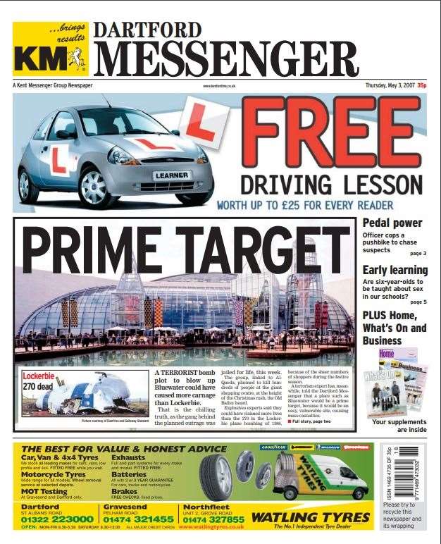 The Dartford Messenger front page on May 3, 2007 (23698343)