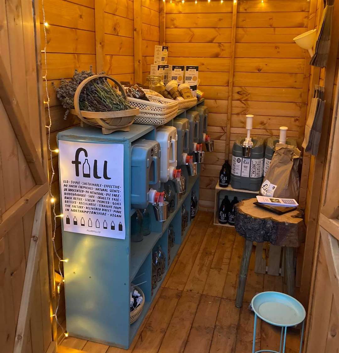The new fill up station for toiletries, soaps and other liquids at The Refill Hub in Rainham