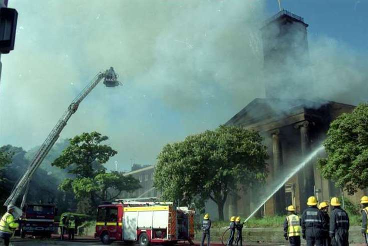 The church was devastated by the fire in 2001