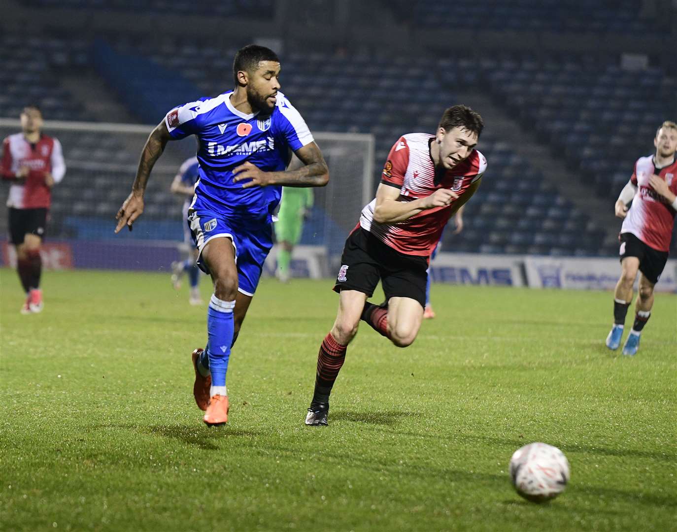 Dominic Samuel on the attack for Gillingham Picture: Barry Goodwin