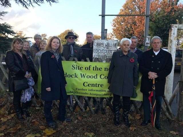 An early gathering of the Friends of the Memorial Playing Field in 2018, with Wendy Morris second from the left
