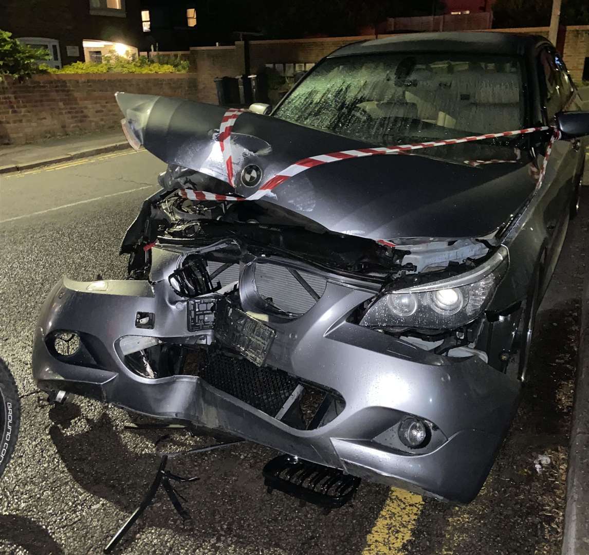 Some of the damage caused by the driver in Wheeler Street, Maidstone. Pic: Jake Iszard