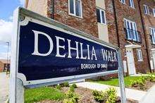 The Dehlia Walk sign, on Minster's Thistle Hill estate, which should read Dahlia Walk