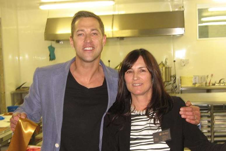 Restaurant owner Richard Phillips at the opening of Fudge Kitchen factory in Aylesham, with managing director Sian Holt