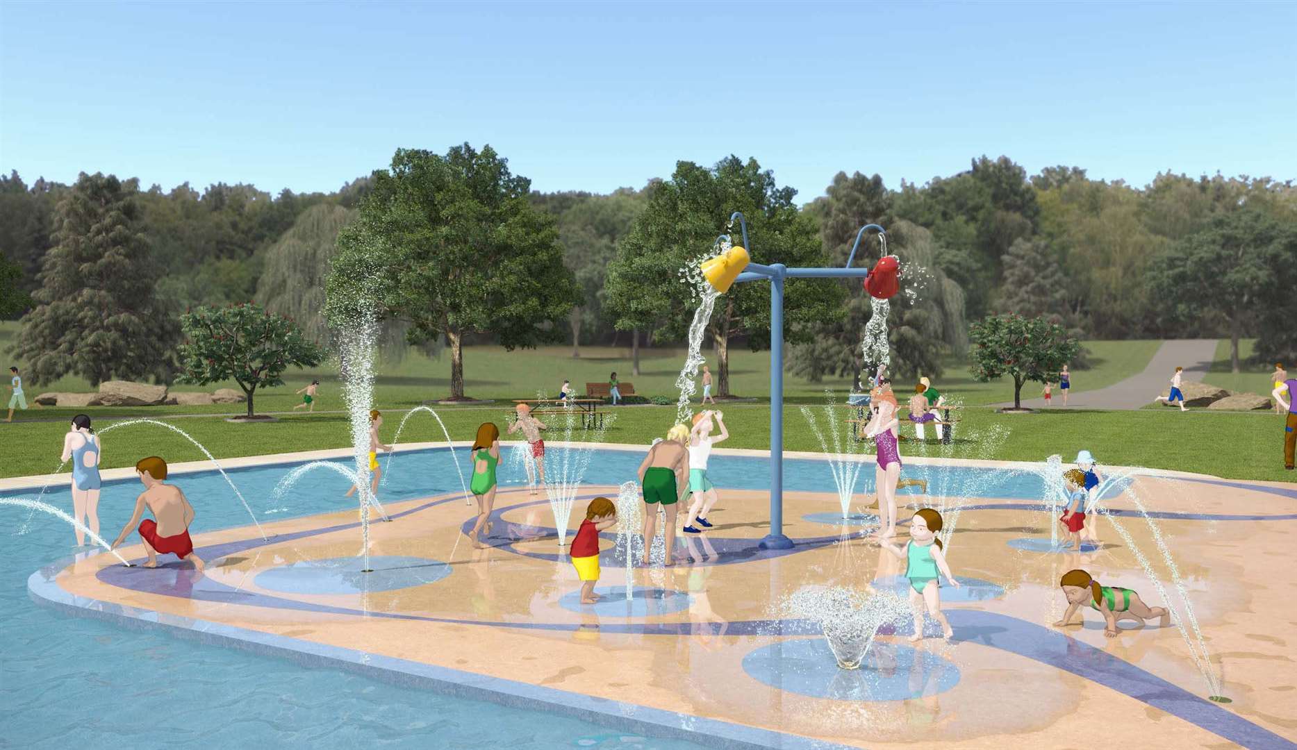 Swanley Park Splash Pad 3D designs