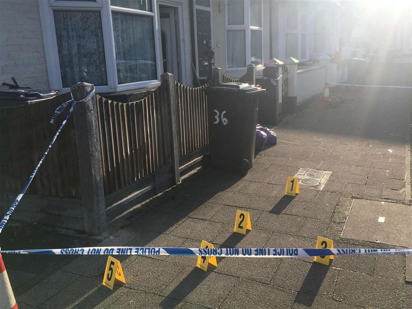 Police have taped off a home in Brunswick Square