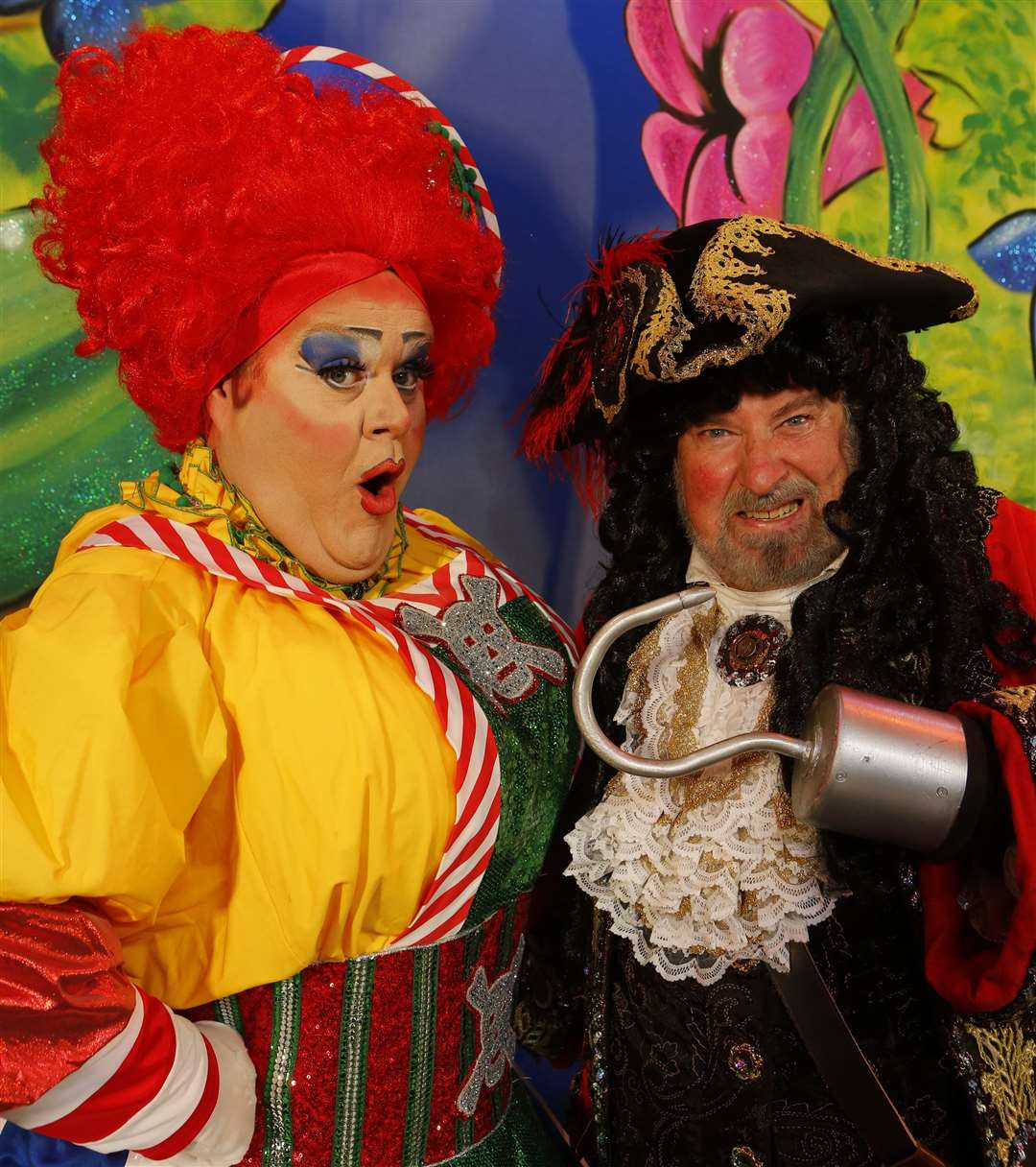 Quinn Patrick (Mrs Smee) and Paul Bradley (Captain Hook) Picture: Andy Jones