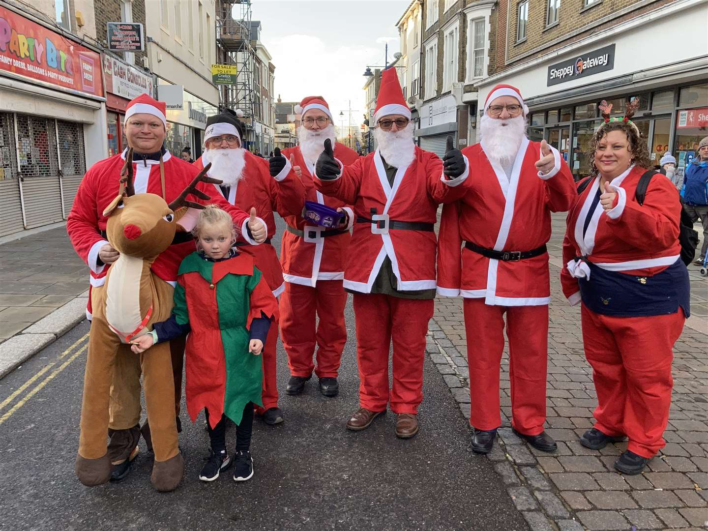 Just some of the many Santas who paraded through Sheerness thanks to Minster-on-Sea Rotary Club