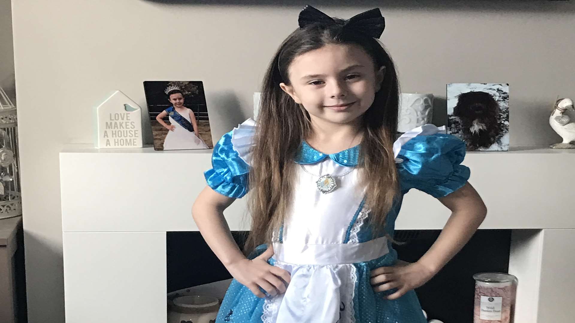 Maddie Sharpe, age 6, as Alice in Wonderland.