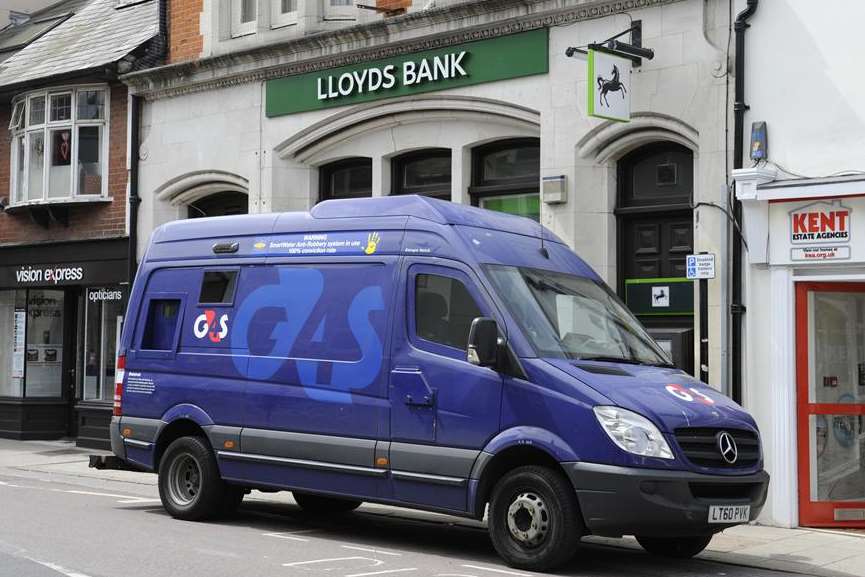 A security van outside Lloyds bank in Whitstable. Picture: Tony Flashman