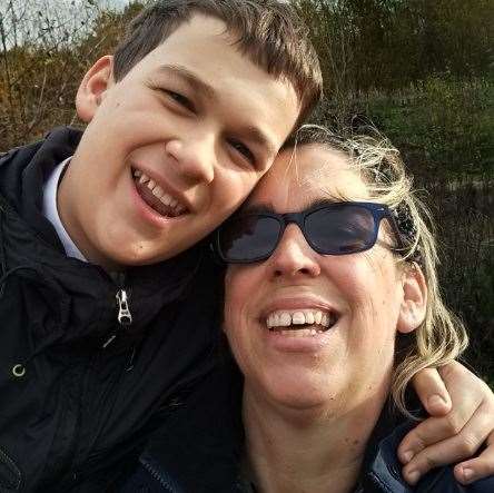Anna Fisk and her son Phoenix are both devastated by the planned closure of High Weald Academy. Picture: Anna Fisk