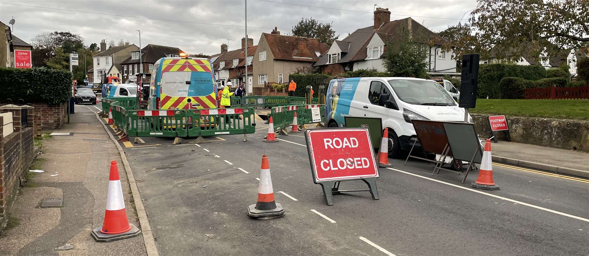The closure is between Queen's Road and Hambledon Court