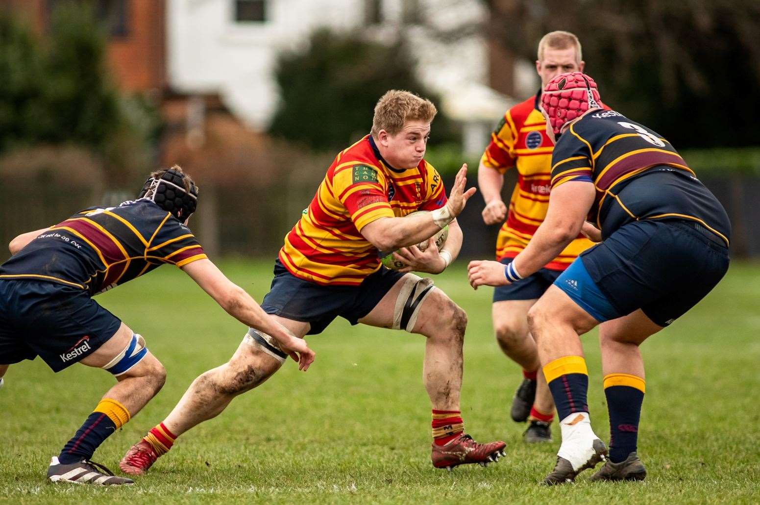 Todd Johnson powers forward for Medway at Old Colfeians. Picture: Jake Miles Sports Photography