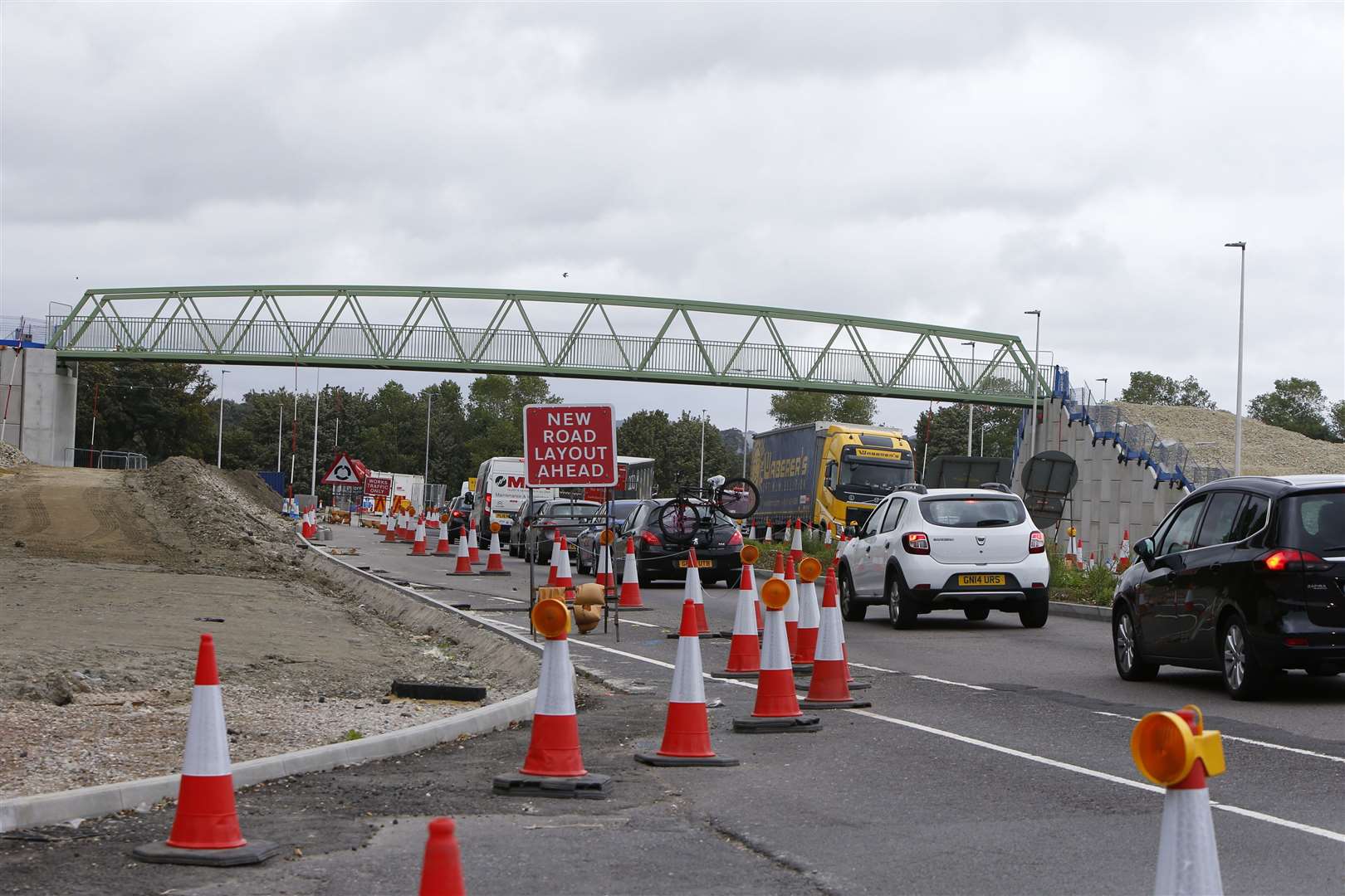 Cones will be removed in a bid to ease congestion. Picture: Andy Jones