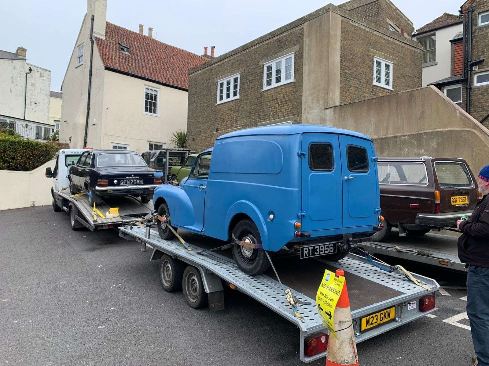 The programme makers are using vehicles that existed in the Seventies. Here are a Vauxhall Viva, the same one used for Monday's filming in Dover, plus a Volvo and Morris Minor.