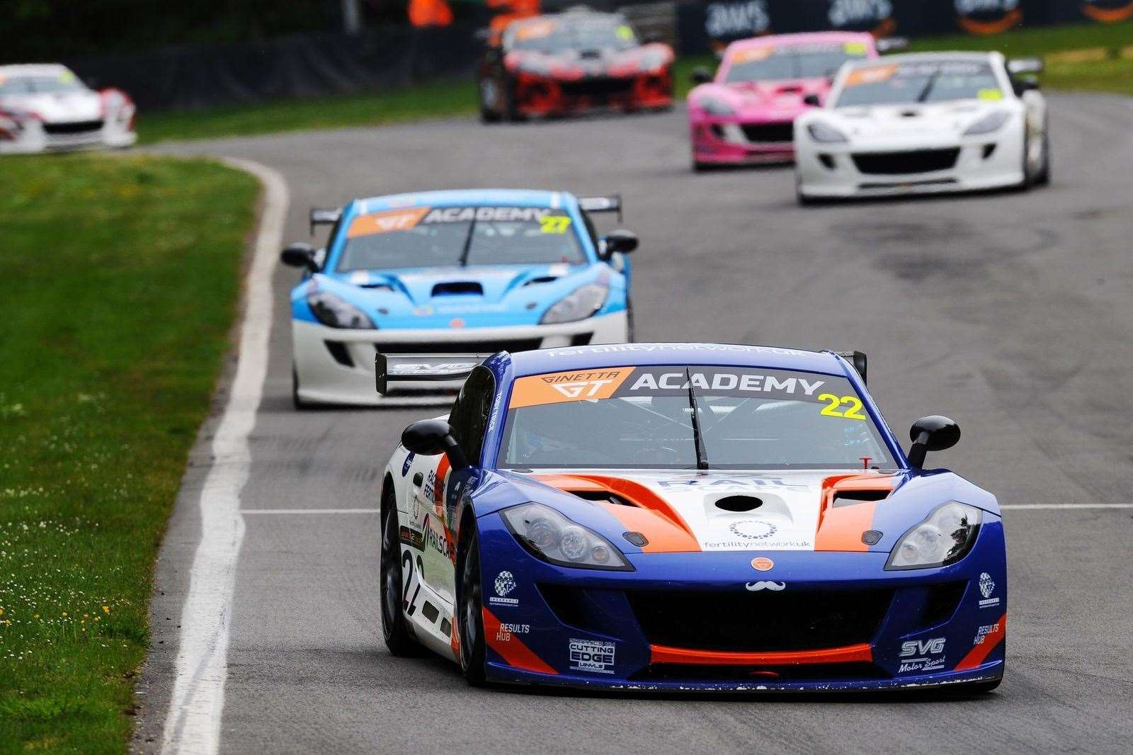 Toby Trice making his debut in his purple and orange Railscape Ginetta Picture: Jakob Ebrey