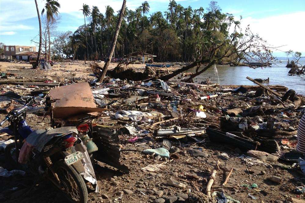 A village devastated by a typhoon in the Philippines. Picture: Joelle Goire EU/ECHO